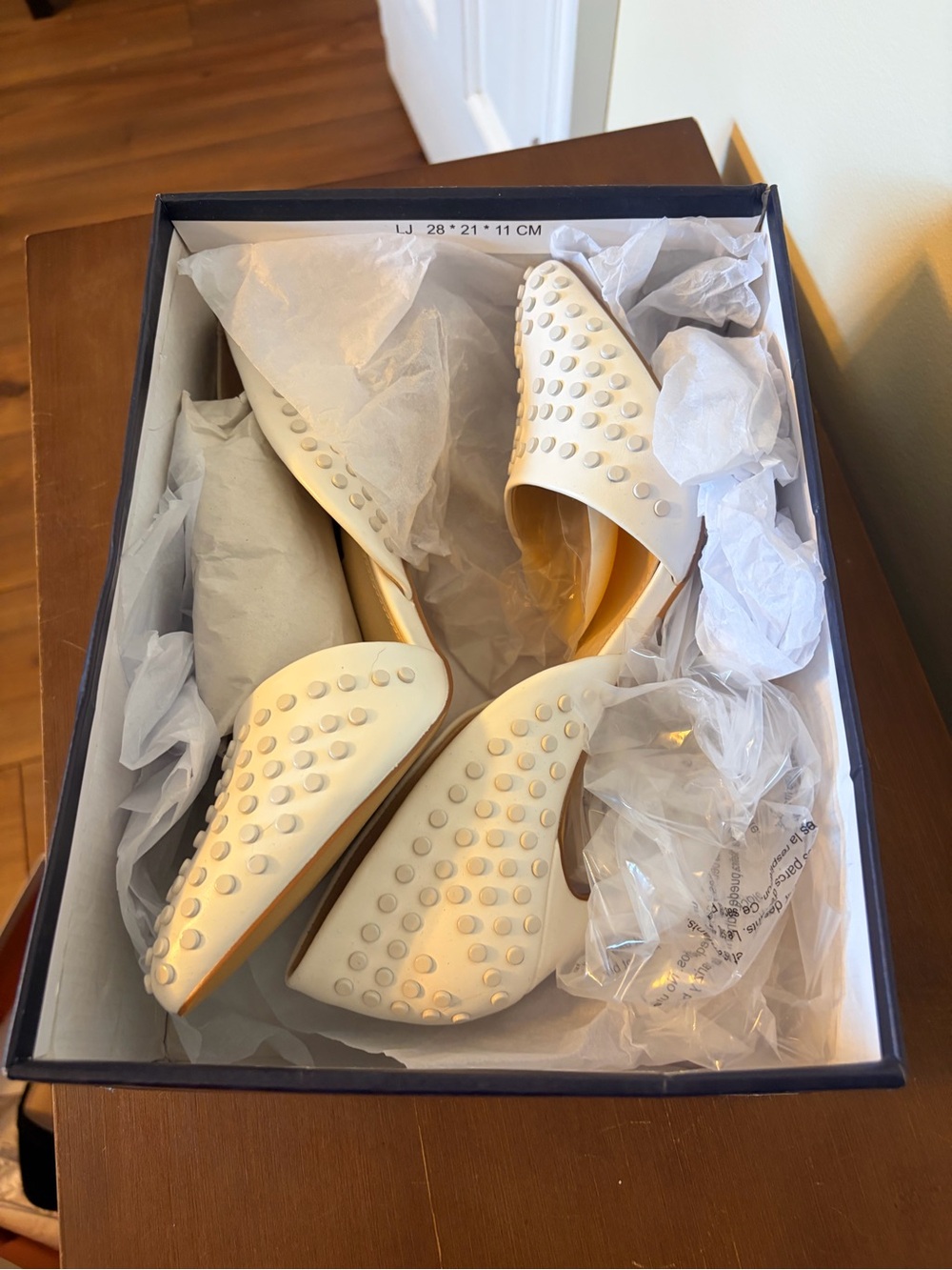 French Connection Studded Ivory Women’s Slide Heels